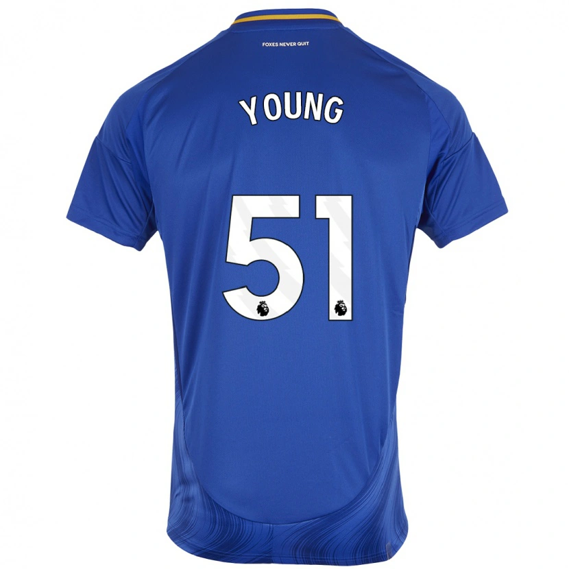 Danxen Kinderen Brad Young #51 Blauw Wit Thuisshirt Thuistenue 2024/25 T-Shirt