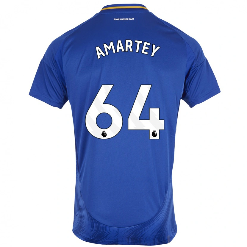 Danxen Kinderen Bobby Amartey #64 Blauw Wit Thuisshirt Thuistenue 2024/25 T-Shirt