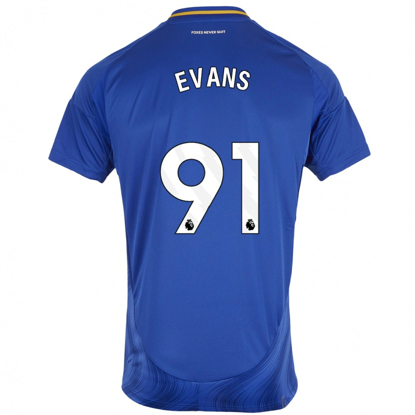 Danxen Kinderen Jake Evans #91 Blauw Wit Thuisshirt Thuistenue 2024/25 T-Shirt