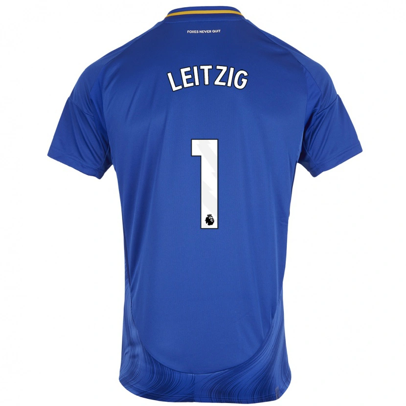 Danxen Kinderen Janina Leitzig #1 Blauw Wit Thuisshirt Thuistenue 2024/25 T-Shirt