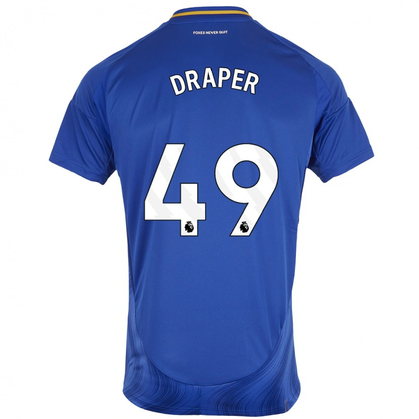 Danxen Kinderen Denny Draper #49 Blauw Wit Thuisshirt Thuistenue 2024/25 T-Shirt