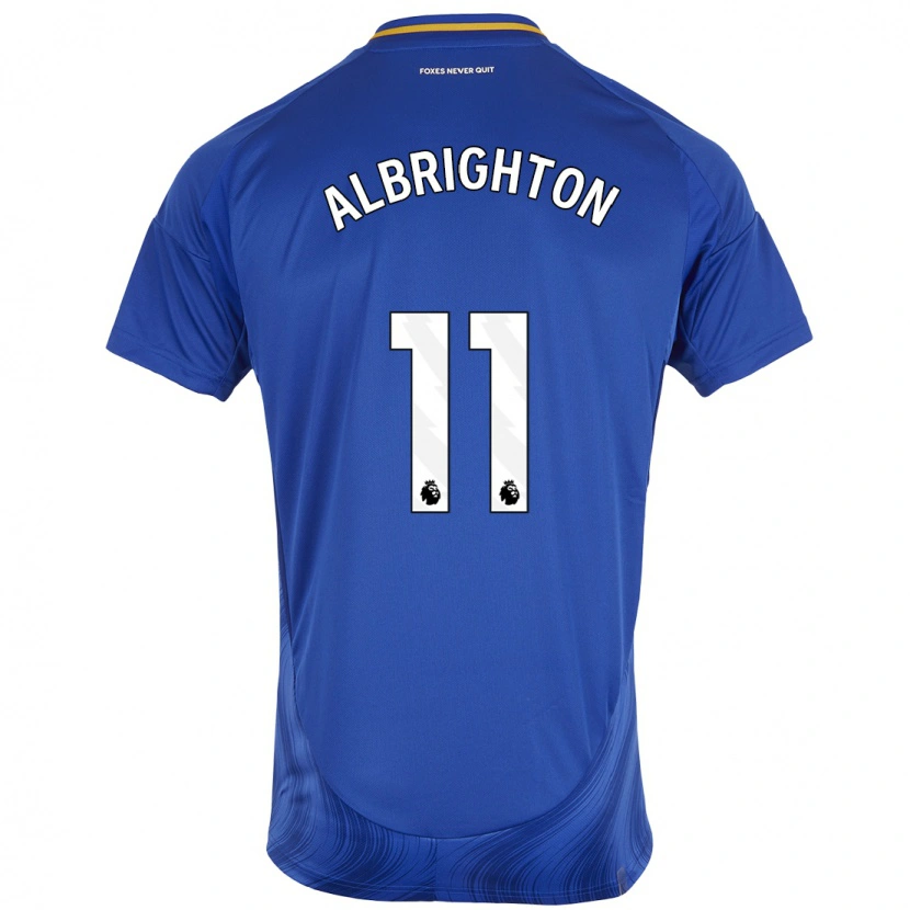 Danxen Kinderen Marc Albrighton #11 Blauw Wit Thuisshirt Thuistenue 2024/25 T-Shirt