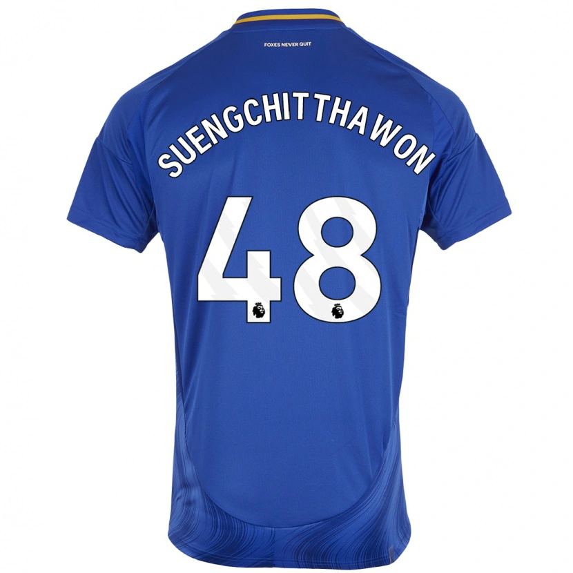 Danxen Kinderen Thanawat Suengchitthawon #48 Blauw Wit Thuisshirt Thuistenue 2024/25 T-Shirt