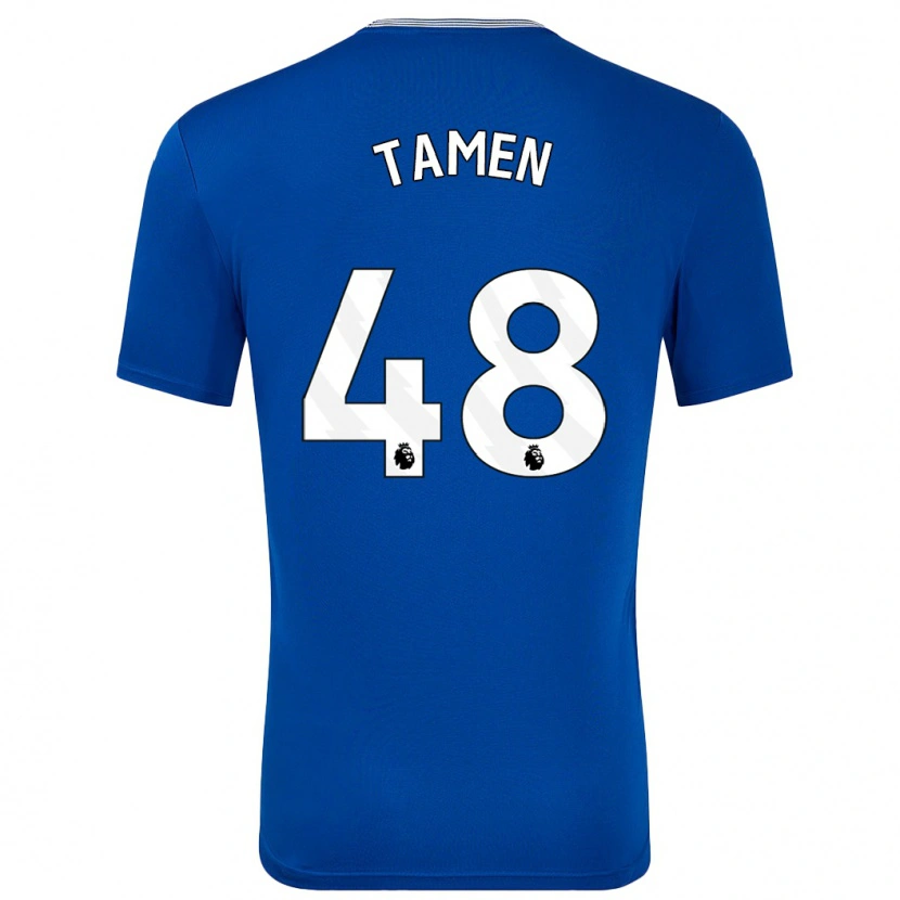 Danxen Kinderen William Tamen #48 Blauw Met Thuisshirt Thuistenue 2024/25 T-Shirt