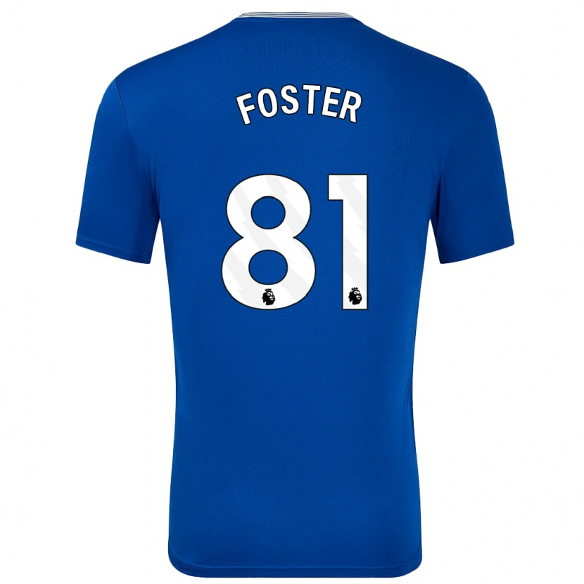 Danxen Kinderen Harvey Foster #81 Blauw Met Thuisshirt Thuistenue 2024/25 T-Shirt