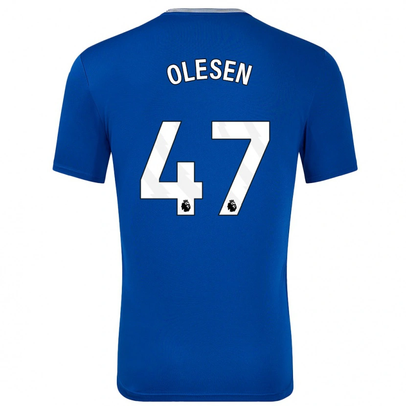 Danxen Kinderen Karoline Olesen #47 Blauw Met Thuisshirt Thuistenue 2024/25 T-Shirt