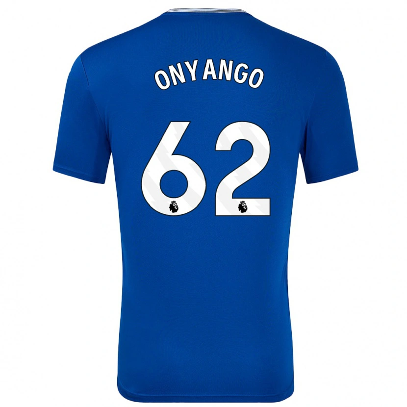 Danxen Kinderen Tyler Onyango #62 Blauw Met Thuisshirt Thuistenue 2024/25 T-Shirt