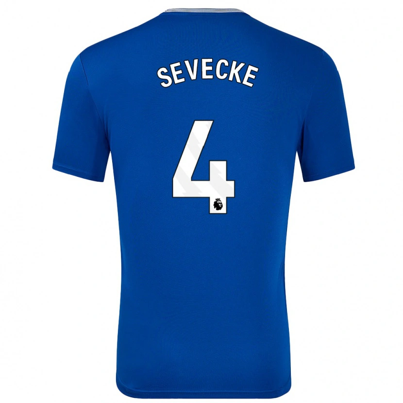 Danxen Kinderen Rikke Sevecke #4 Blauw Met Thuisshirt Thuistenue 2024/25 T-Shirt