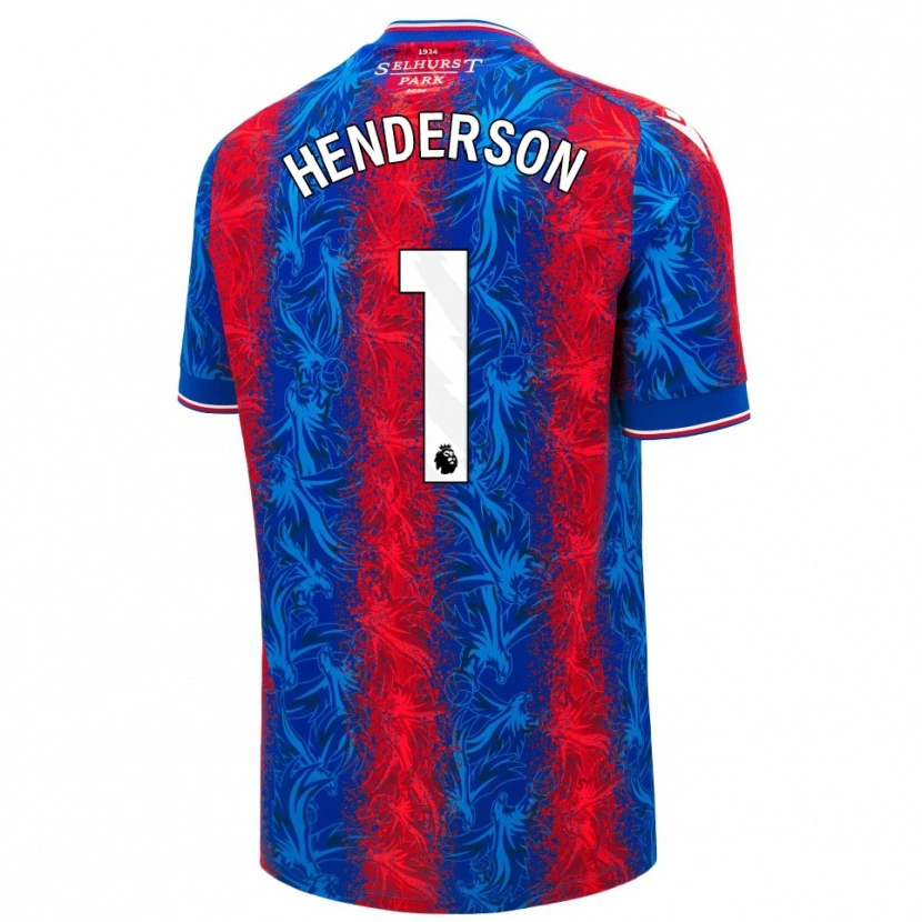 Danxen Kinderen Dean Henderson #1 Rood Blauwe Strepen Thuisshirt Thuistenue 2024/25 T-Shirt