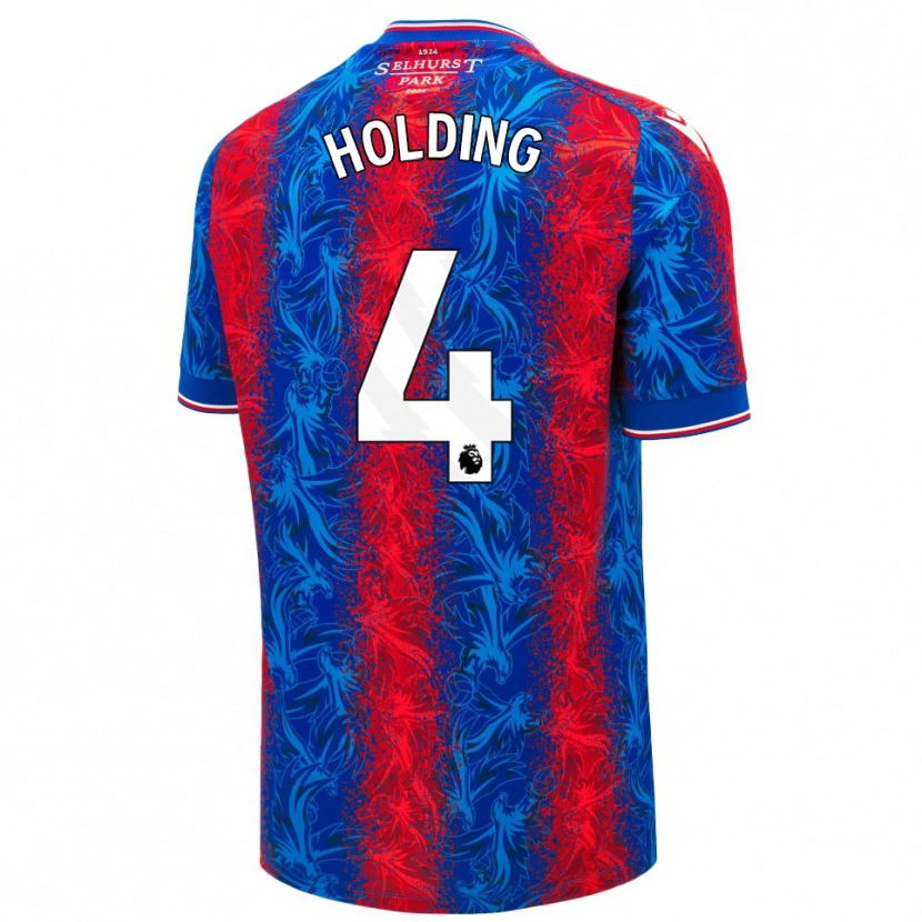 Danxen Kinderen Rob Holding #4 Rood Blauwe Strepen Thuisshirt Thuistenue 2024/25 T-Shirt