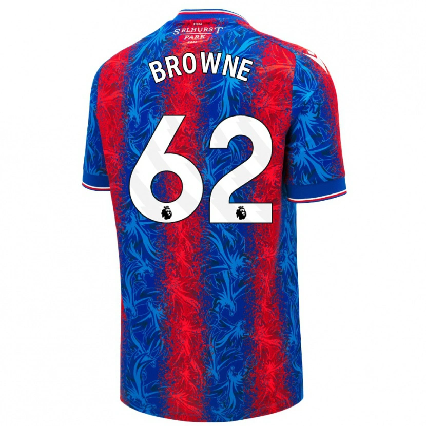 Danxen Kinderen Luke Browne #62 Rood Blauwe Strepen Thuisshirt Thuistenue 2024/25 T-Shirt