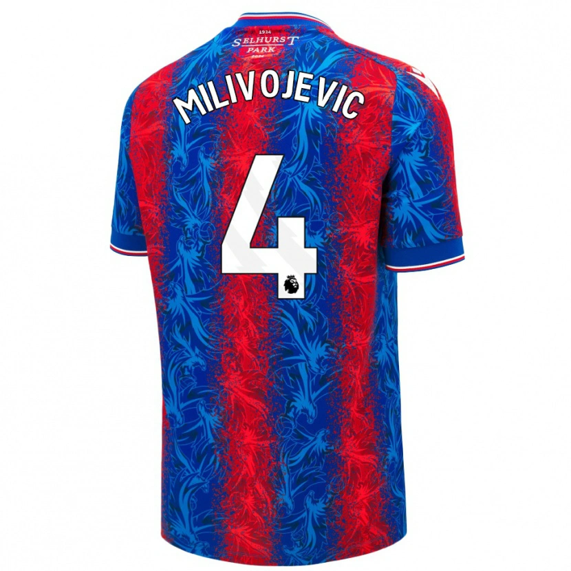 Danxen Kinderen Luka Milivojevic #4 Rood Blauwe Strepen Thuisshirt Thuistenue 2024/25 T-Shirt