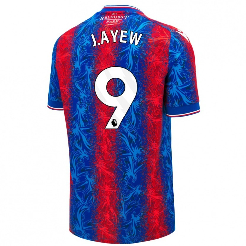 Danxen Kinderen Jordan Ayew #9 Rood Blauwe Strepen Thuisshirt Thuistenue 2024/25 T-Shirt