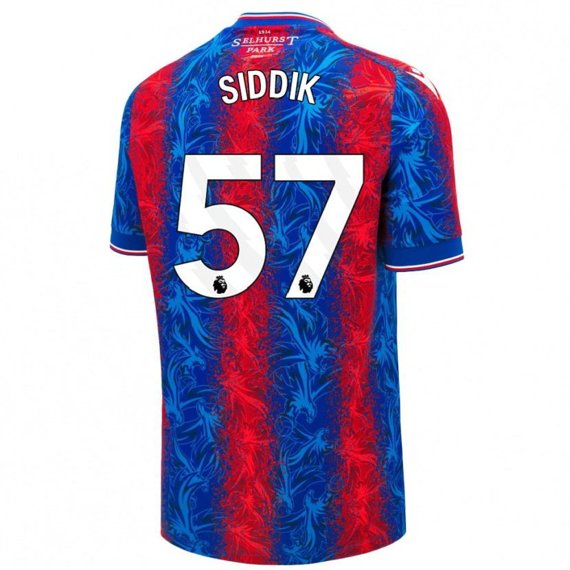 Danxen Kinderen Cardo Siddik #57 Rood Blauwe Strepen Thuisshirt Thuistenue 2024/25 T-Shirt