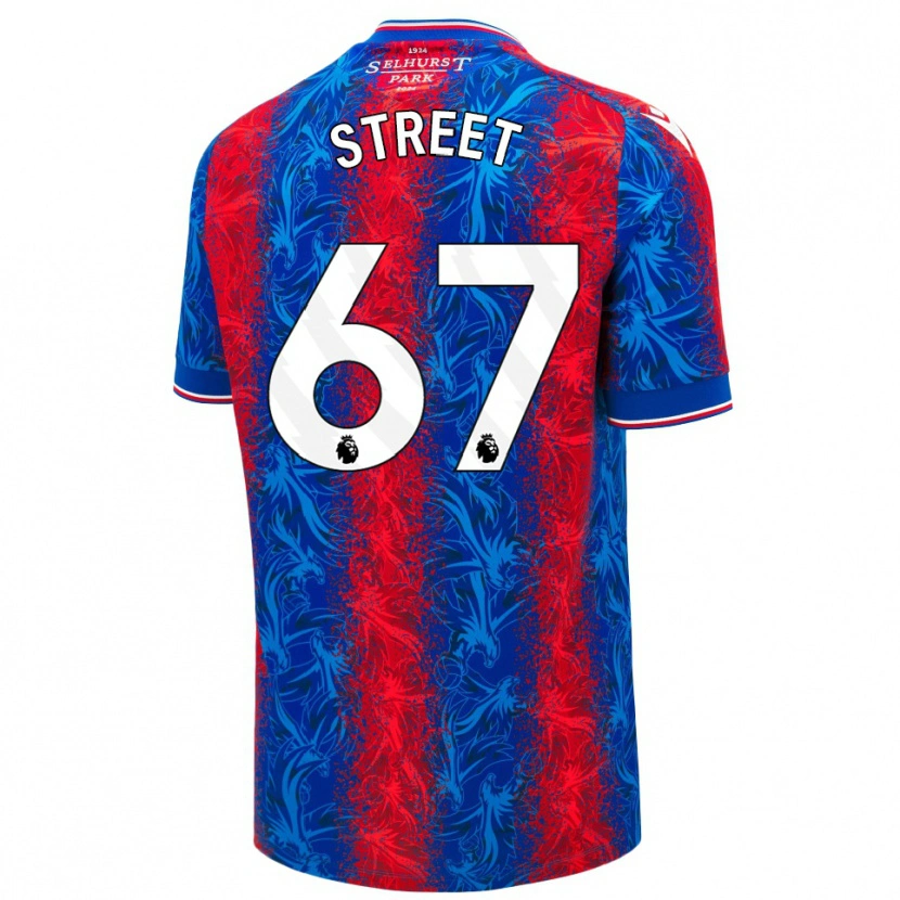 Danxen Kinderen Rob Street #67 Rood Blauwe Strepen Thuisshirt Thuistenue 2024/25 T-Shirt