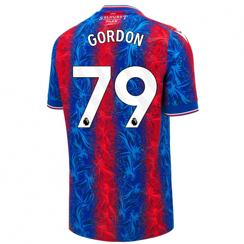 Danxen Kinderen John-Kymani Gordon #79 Rood Blauwe Strepen Thuisshirt Thuistenue 2024/25 T-Shirt