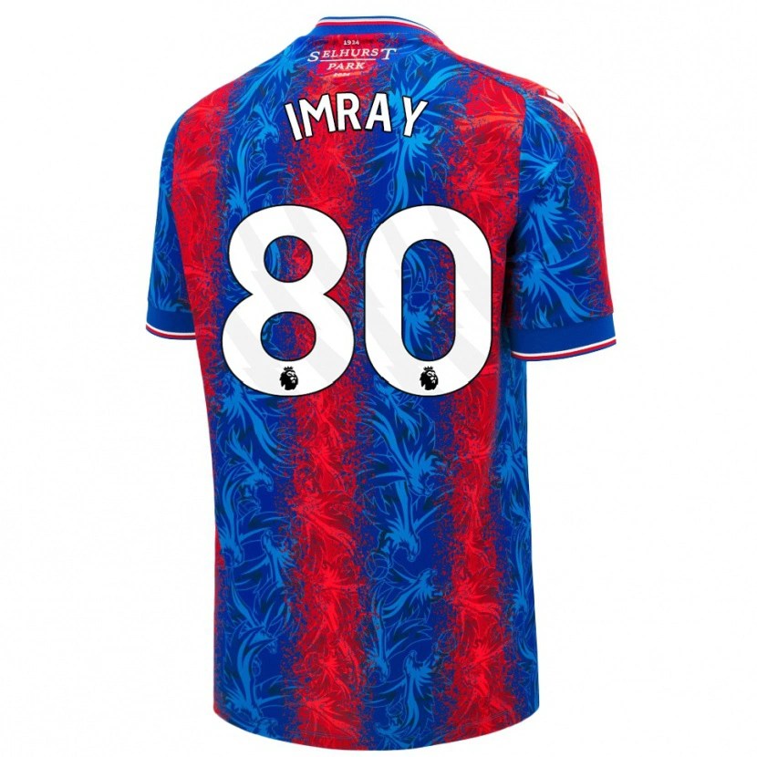 Danxen Kinderen Danny Imray #80 Rood Blauwe Strepen Thuisshirt Thuistenue 2024/25 T-Shirt