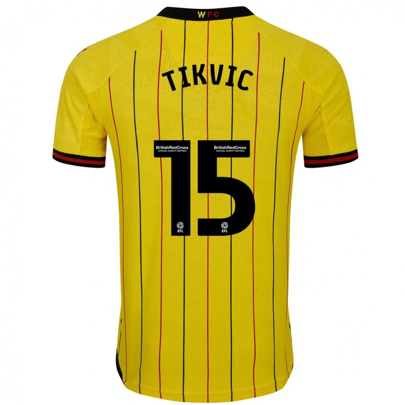 Danxen Kinderen Antonio Tikvic #15 Geel Zwart Thuisshirt Thuistenue 2024/25 T-Shirt