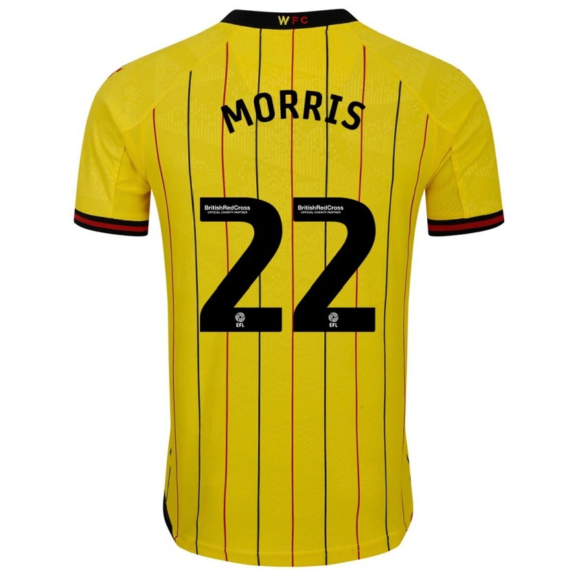 Danxen Kinderen James Morris #22 Geel Zwart Thuisshirt Thuistenue 2024/25 T-Shirt