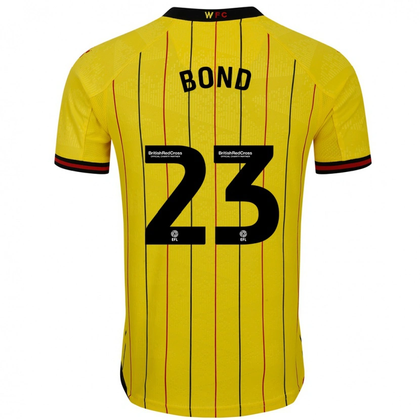 Danxen Kinderen Jonathan Bond #23 Geel Zwart Thuisshirt Thuistenue 2024/25 T-Shirt