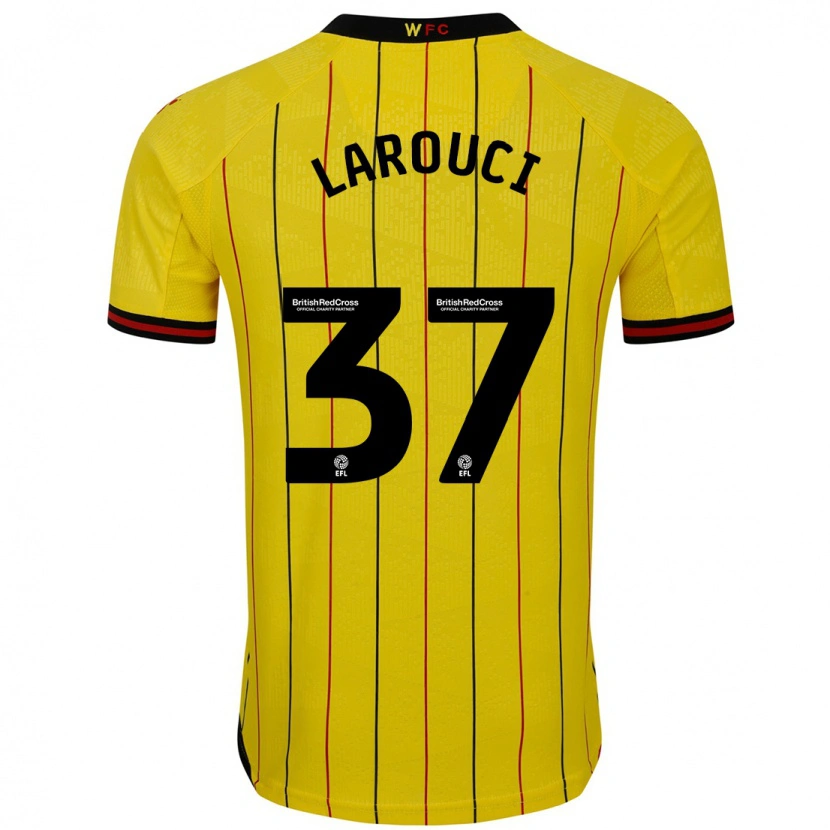 Danxen Kinderen Yasser Larouci #37 Geel Zwart Thuisshirt Thuistenue 2024/25 T-Shirt