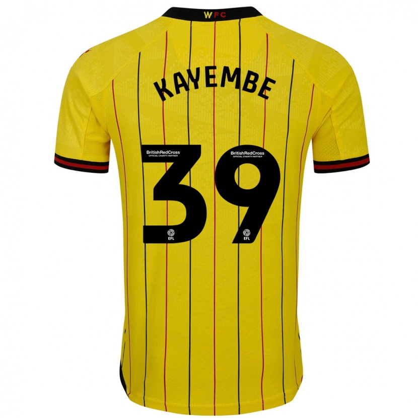 Danxen Kinderen Edo Kayembe #39 Geel Zwart Thuisshirt Thuistenue 2024/25 T-Shirt