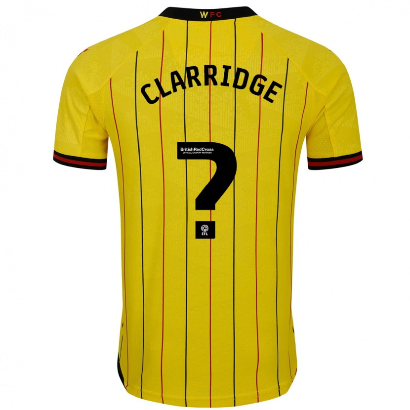 Danxen Kinderen James Clarridge #0 Geel Zwart Thuisshirt Thuistenue 2024/25 T-Shirt