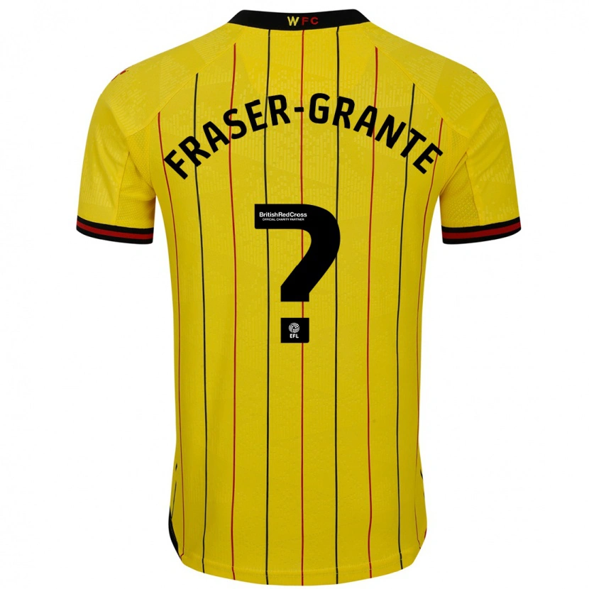 Danxen Kinderen Zak Fraser-Grante #0 Geel Zwart Thuisshirt Thuistenue 2024/25 T-Shirt