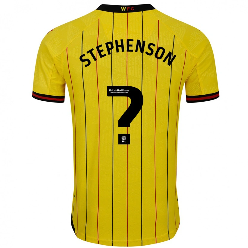 Danxen Kinderen Ollie Stephenson #0 Geel Zwart Thuisshirt Thuistenue 2024/25 T-Shirt