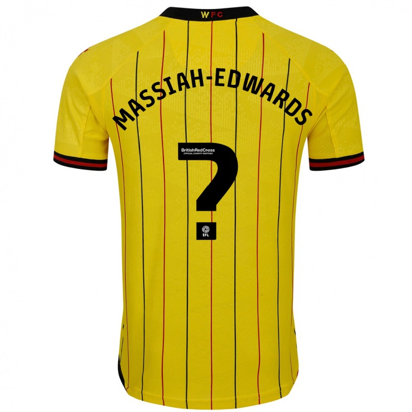 Danxen Kinderen Zavier Massiah-Edwards #0 Geel Zwart Thuisshirt Thuistenue 2024/25 T-Shirt