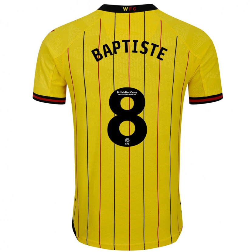 Danxen Kinderen Bianca Baptiste #8 Geel Zwart Thuisshirt Thuistenue 2024/25 T-Shirt