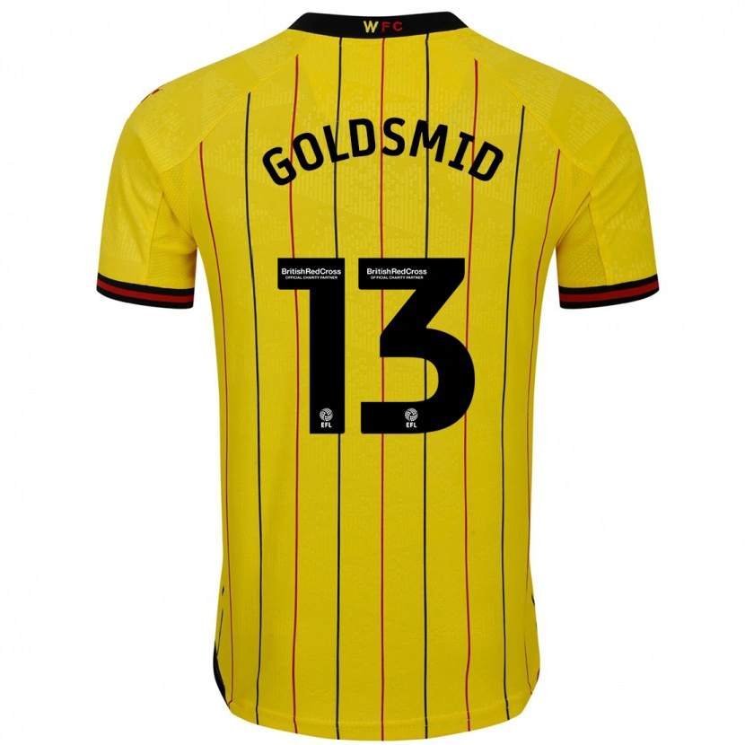 Danxen Kinderen Jacqui Goldsmid #13 Geel Zwart Thuisshirt Thuistenue 2024/25 T-Shirt