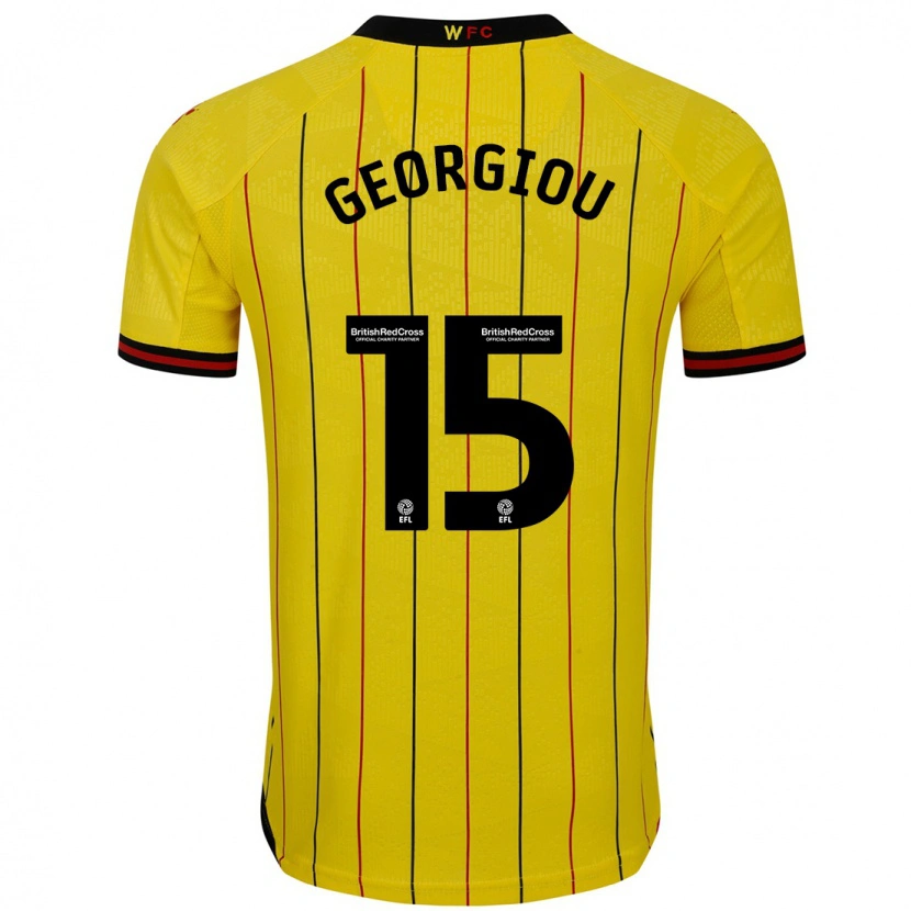 Danxen Kinderen Andria Georgiou #15 Geel Zwart Thuisshirt Thuistenue 2024/25 T-Shirt