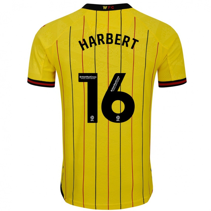 Danxen Kinderen Laila Harbert #16 Geel Zwart Thuisshirt Thuistenue 2024/25 T-Shirt