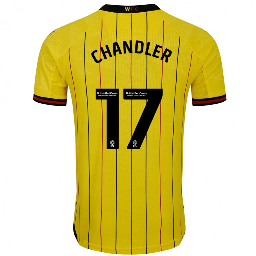 Danxen Kinderen Megan Chandler #17 Geel Zwart Thuisshirt Thuistenue 2024/25 T-Shirt