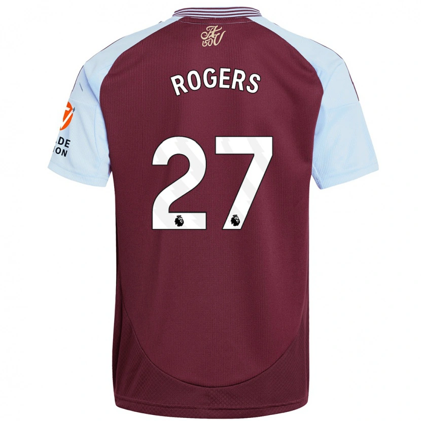 Danxen Kinderen Morgan Rogers #27 Bordeaux Hemelsblauw Thuisshirt Thuistenue 2024/25 T-Shirt