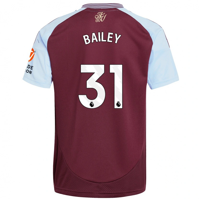 Danxen Kinderen Leon Bailey #31 Bordeaux Hemelsblauw Thuisshirt Thuistenue 2024/25 T-Shirt