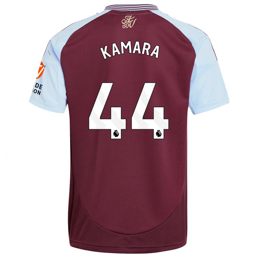 Danxen Kinderen Boubacar Kamara #44 Bordeaux Hemelsblauw Thuisshirt Thuistenue 2024/25 T-Shirt