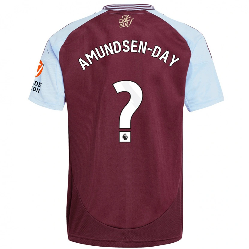 Danxen Kinderen Ethan Amundsen-Day #0 Bordeaux Hemelsblauw Thuisshirt Thuistenue 2024/25 T-Shirt