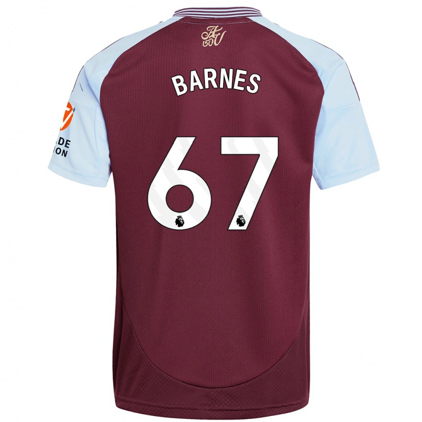 Danxen Kinderen Mikell Barnes #67 Bordeaux Hemelsblauw Thuisshirt Thuistenue 2024/25 T-Shirt