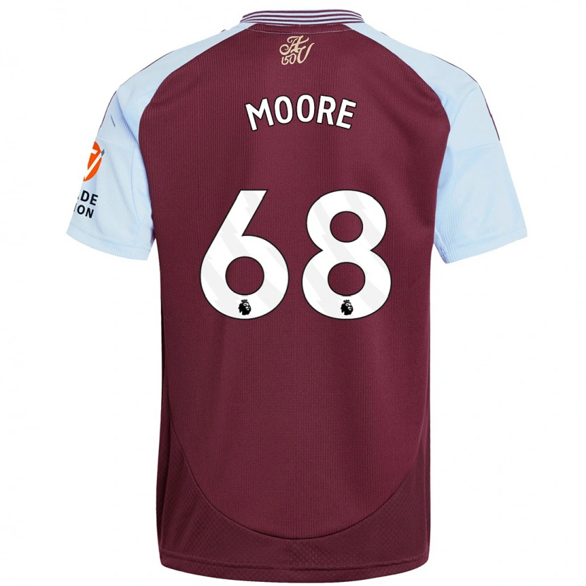 Danxen Kinderen Kobei Moore #68 Bordeaux Hemelsblauw Thuisshirt Thuistenue 2024/25 T-Shirt