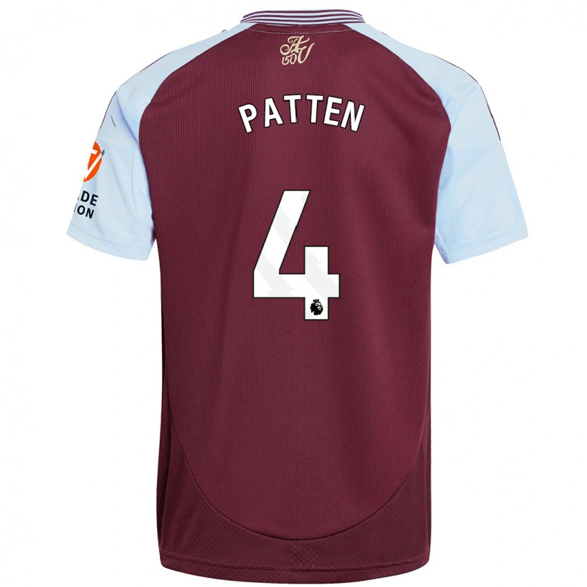 Danxen Kinderen Anna Patten #4 Bordeaux Hemelsblauw Thuisshirt Thuistenue 2024/25 T-Shirt