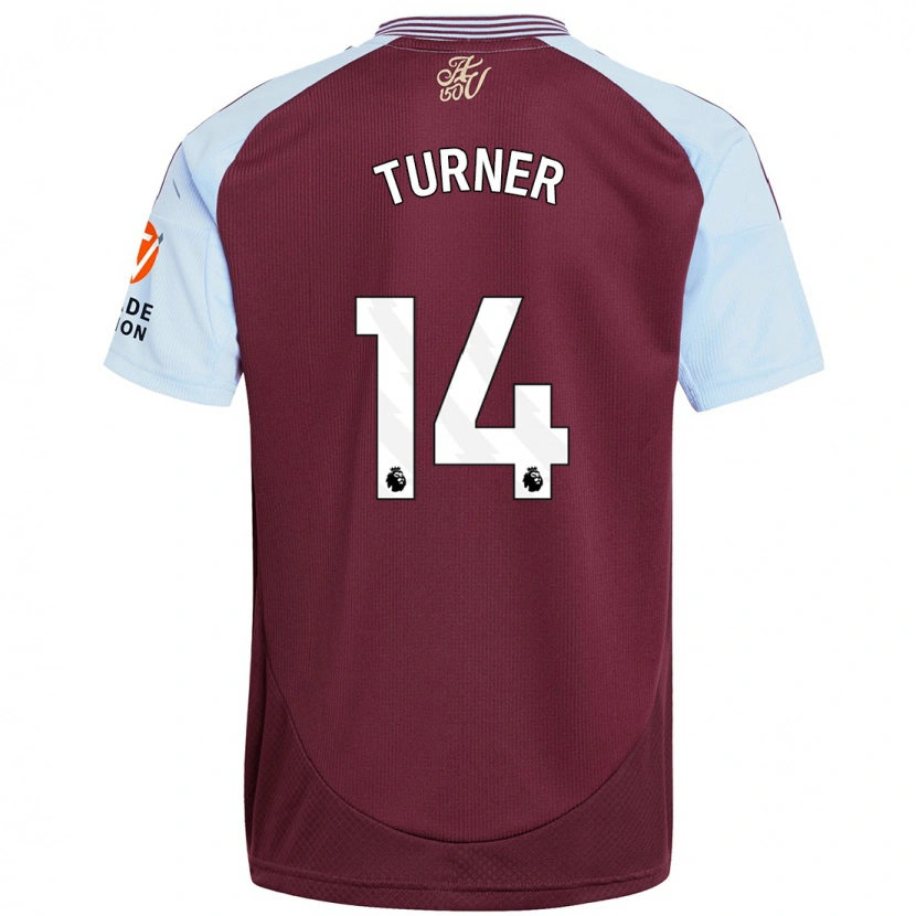 Danxen Kinderen Danielle Turner #14 Bordeaux Hemelsblauw Thuisshirt Thuistenue 2024/25 T-Shirt