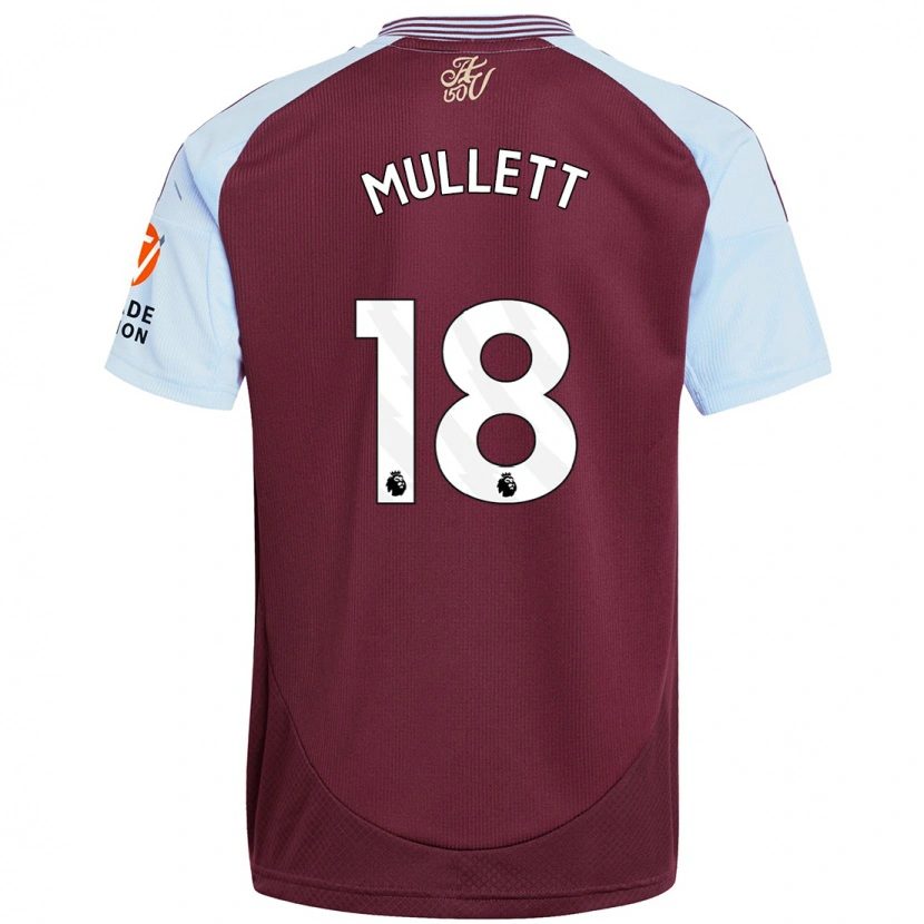 Danxen Kinderen Georgia Mullett #18 Bordeaux Hemelsblauw Thuisshirt Thuistenue 2024/25 T-Shirt