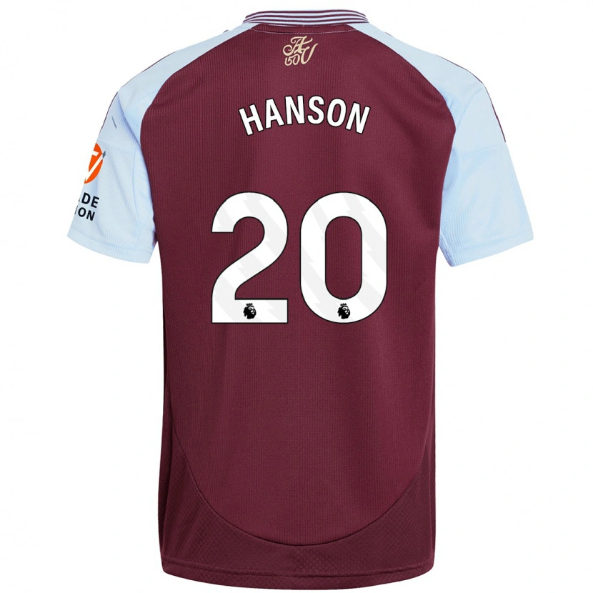 Danxen Kinderen Kirsty Hanson #20 Bordeaux Hemelsblauw Thuisshirt Thuistenue 2024/25 T-Shirt