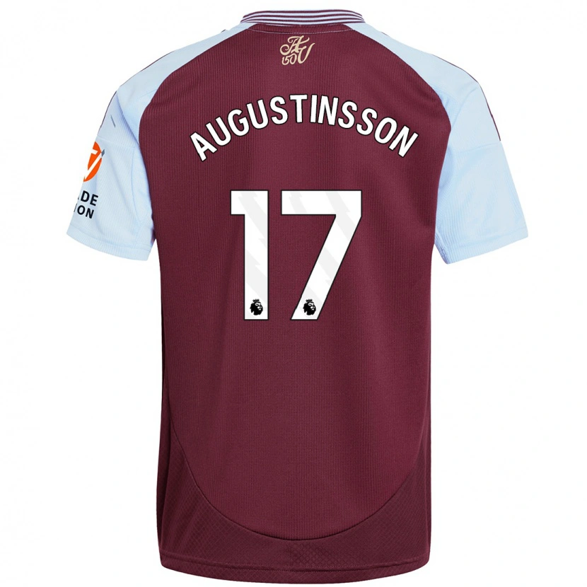 Danxen Kinderen Ludwig Augustinsson #17 Bordeaux Hemelsblauw Thuisshirt Thuistenue 2024/25 T-Shirt