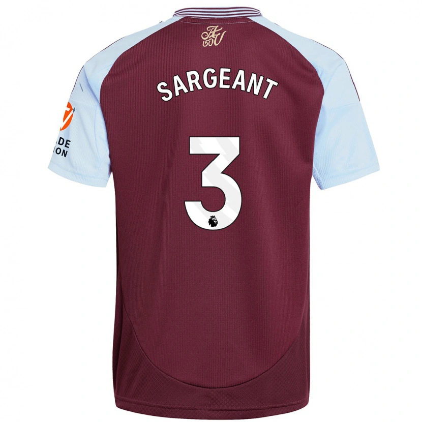 Danxen Kinderen Meaghan Sargeant #3 Bordeaux Hemelsblauw Thuisshirt Thuistenue 2024/25 T-Shirt