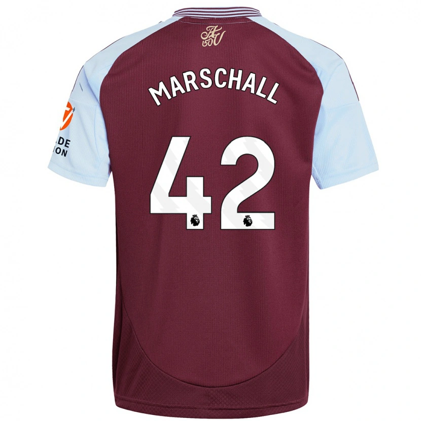 Danxen Kinderen Filip Marschall #42 Bordeaux Hemelsblauw Thuisshirt Thuistenue 2024/25 T-Shirt