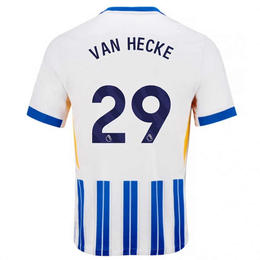 Danxen Kinderen Jan Paul Van Hecke #29 Wit Blauwe Krijtstrepen Thuisshirt Thuistenue 2024/25 T-Shirt