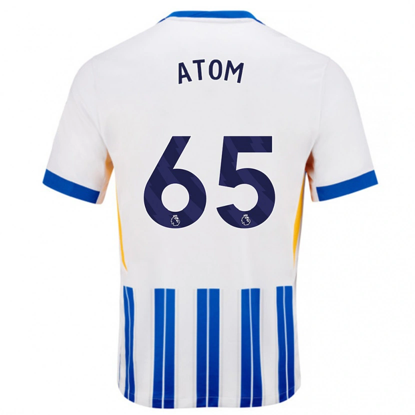 Danxen Kinderen Noel Atom #65 Wit Blauwe Krijtstrepen Thuisshirt Thuistenue 2024/25 T-Shirt